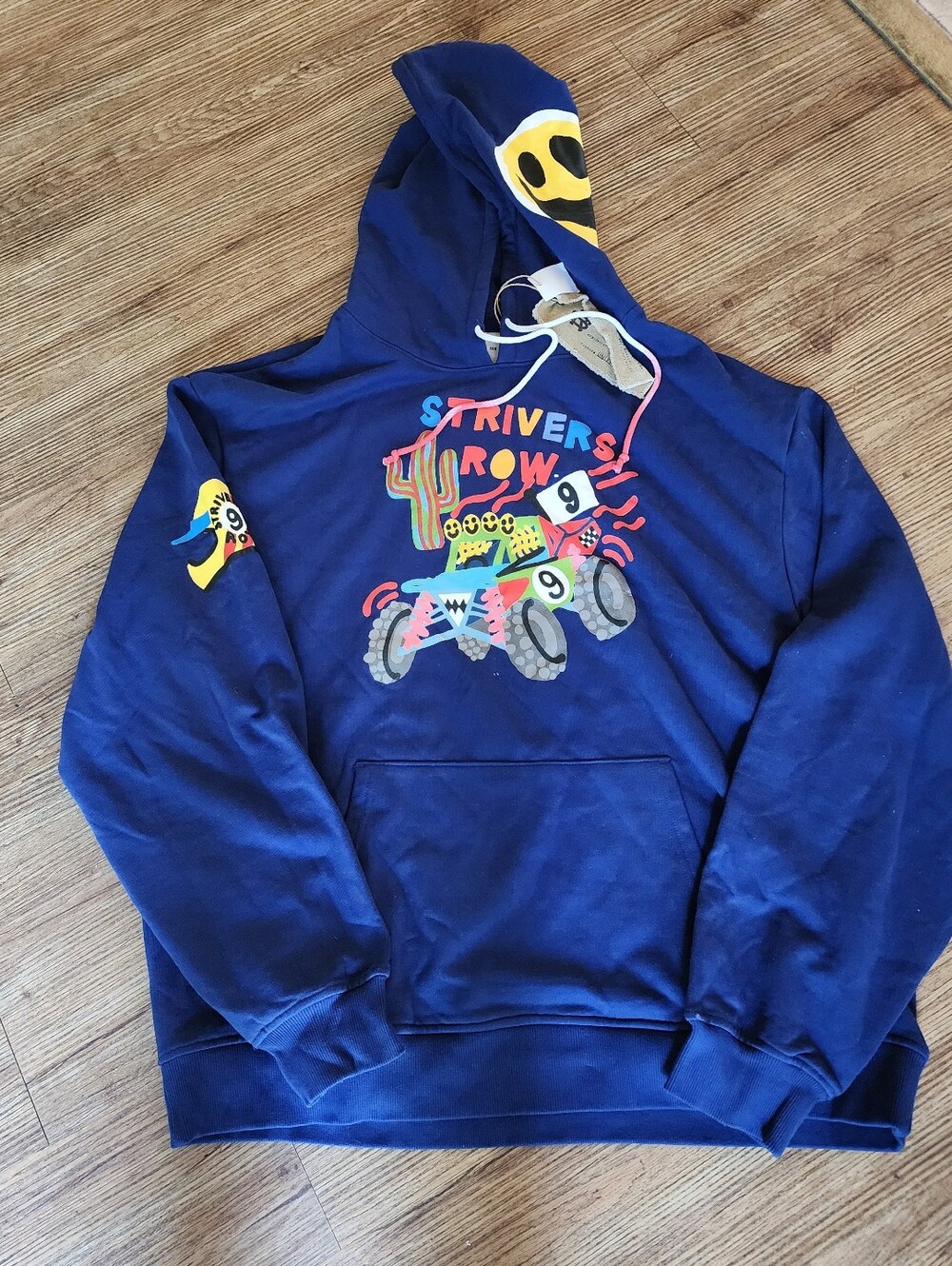 Size 3  XL. Strivers Row Navy Graphic Hoodie with Colorful Off-Road Print
